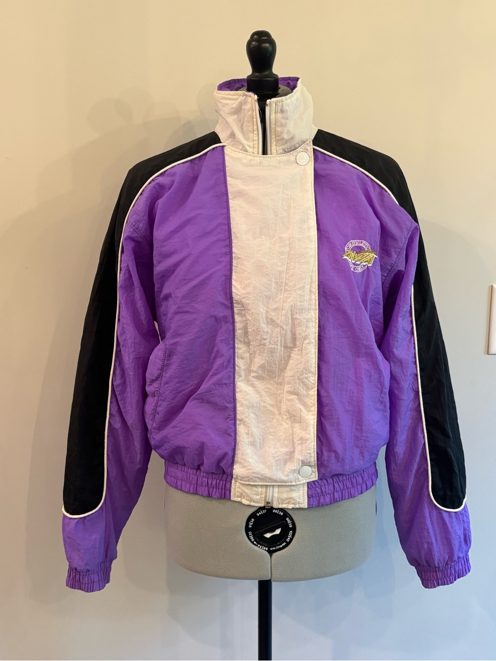 Vintage‎ 90's Avia Purple and White Colorblock Windbreaker Jacket 0280